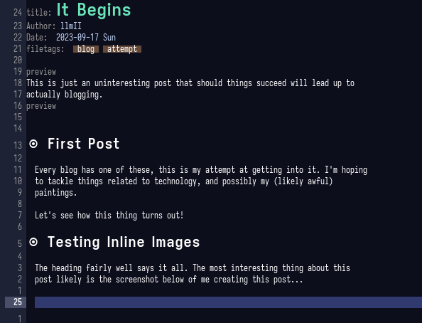 Screenshot of me editting the first post.